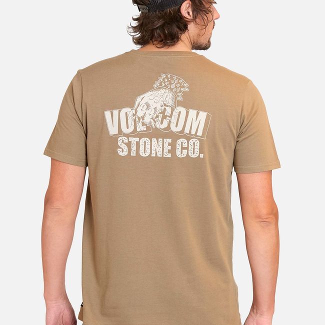 VOLCOM - Polera Manga Corta Stone Force Co Pw Khaki Hombre Volcom