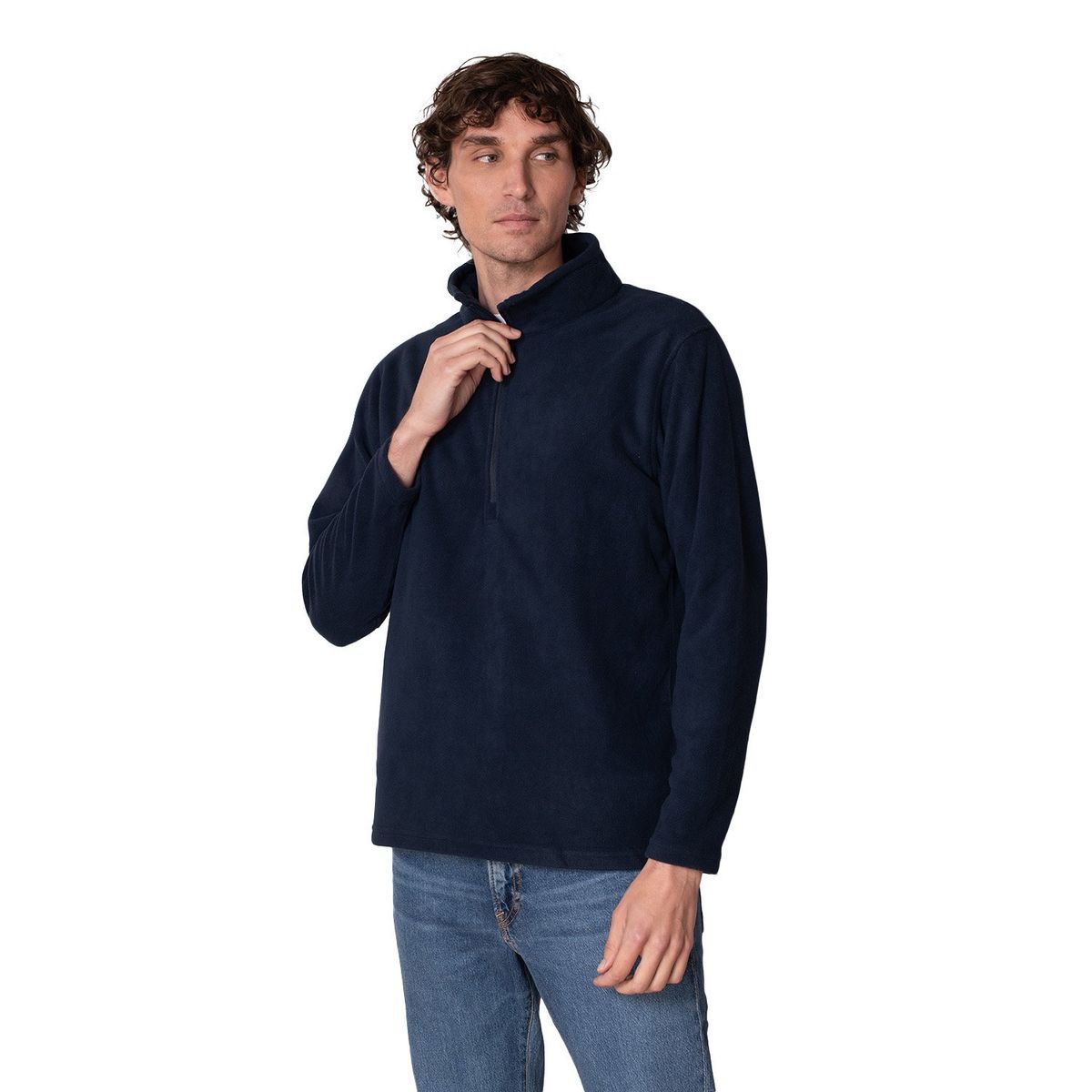 INDUSBORD - Chaqueta Micropolar Pullover Hombre Con Cierres Sbs® Sustentable.-