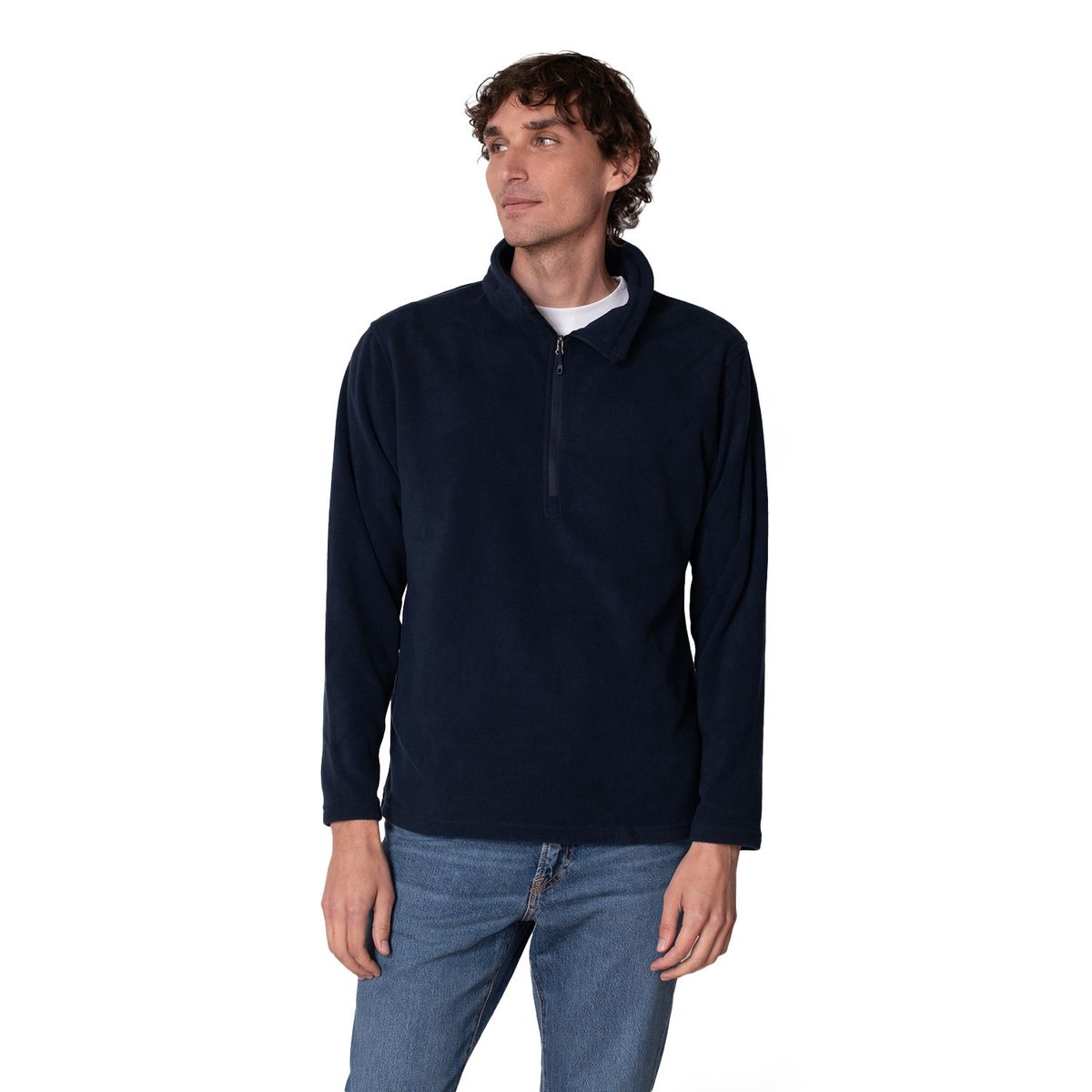 INDUSBORD - Chaqueta Micropolar Pullover Hombre Con Cierres Sbs® Sustentable.-