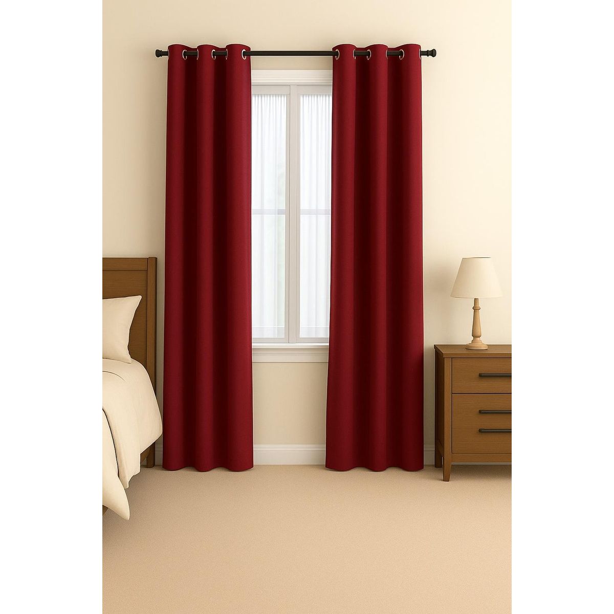 CLEMS CORTINAS - Pack 2 Cortina Tradicional 100% Blackout Rojo