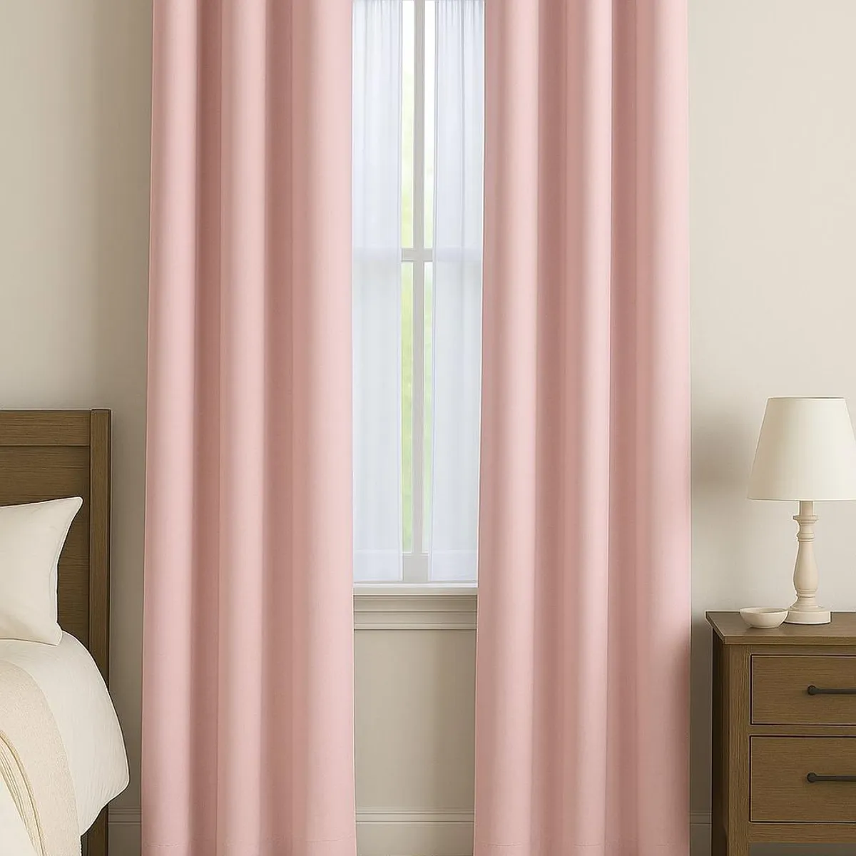 CLEMS CORTINAS - Pack 2 Cortina Tradicional 100% Blackout Rosa