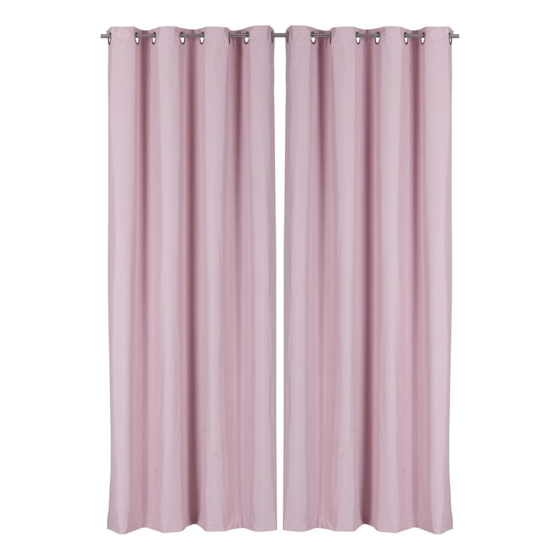 CLEMS CORTINAS - Pack 2 Cortina Tradicional 100% Blackout Rosa