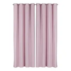 CLEMS CORTINAS - Pack 2 Cortina Tradicional 100% Blackout Rosa