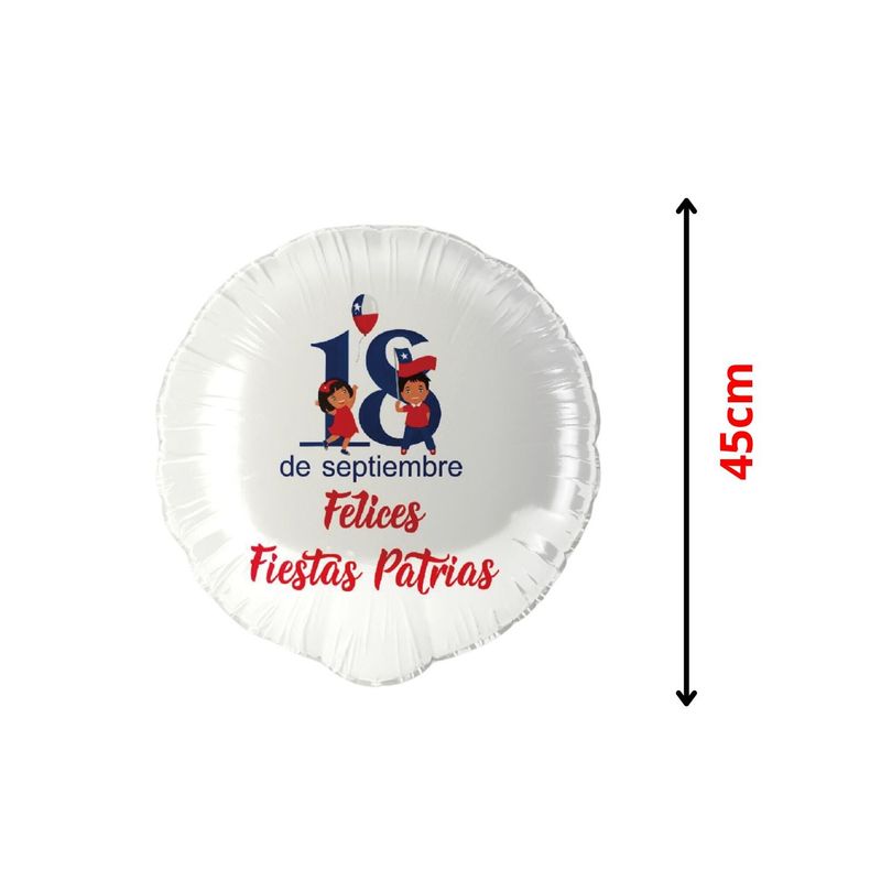 GENERICO - Globo Decorativo 45x45 cm Diseño Feliz 18 Fiestas Patrias