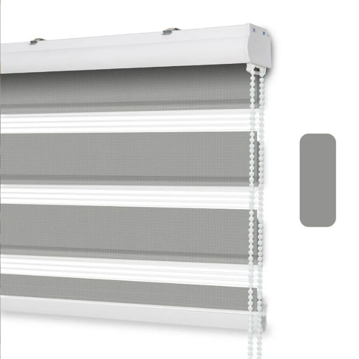 GENERICO - Roller Duo con Cenefa  140 x 200 - Cortina Gris