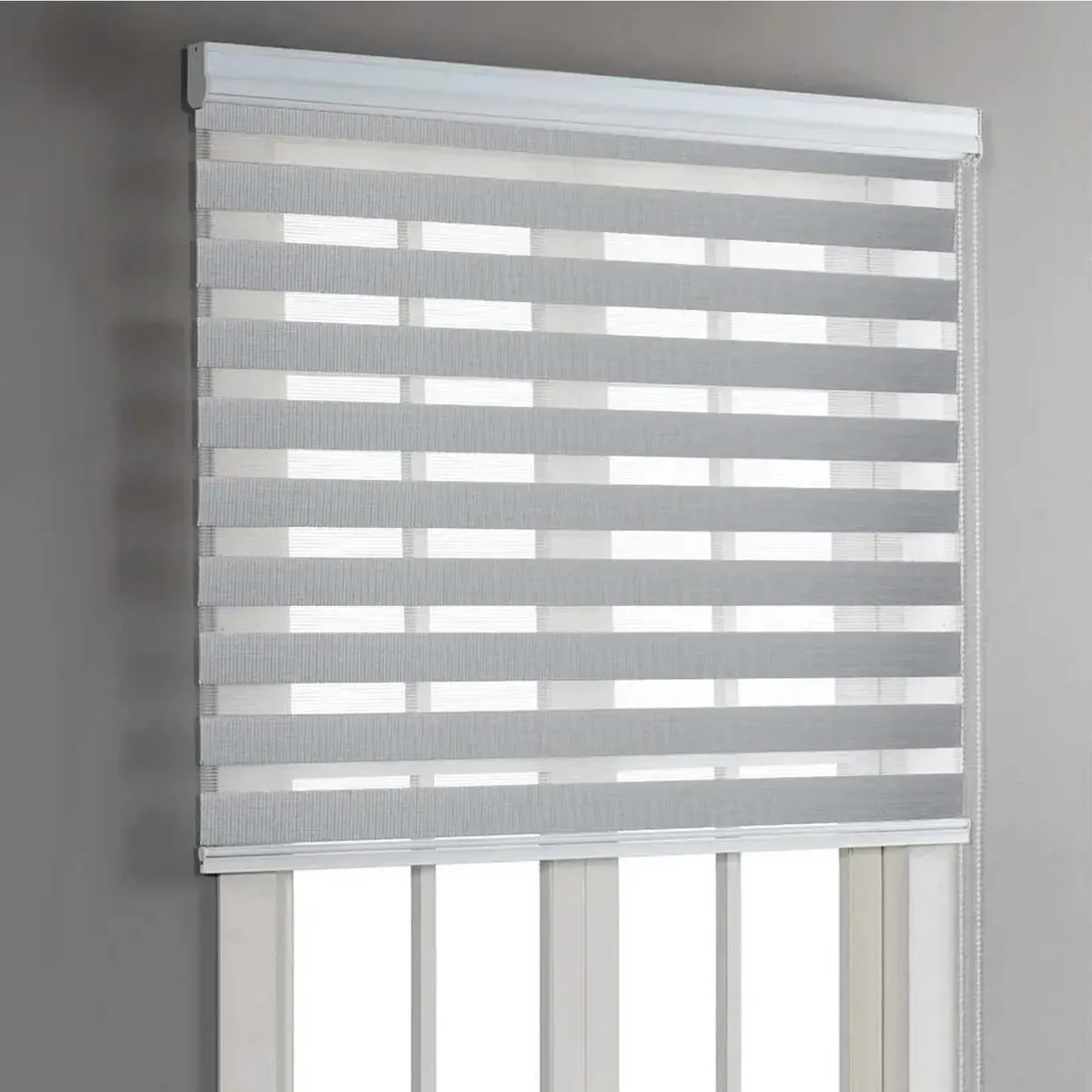 GENERICO - Roller Duo con Cenefa  140 x 200 - Cortina Gris