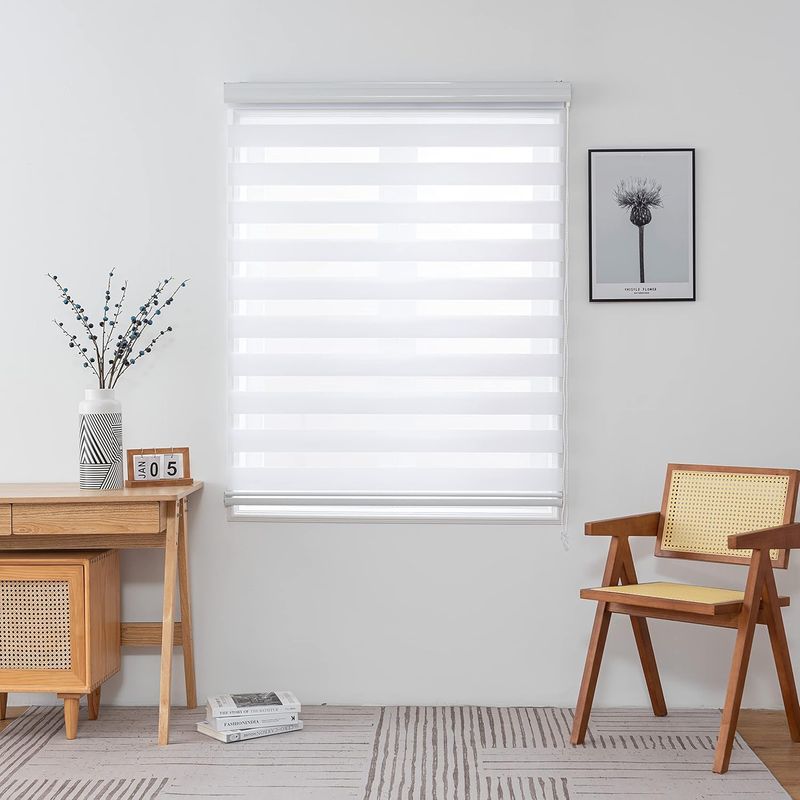 GENERICO - CORTINA ROLLER DUO DIA Y NOCHE COLOR BLANCO 80X200CM