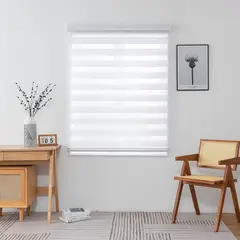 GENERICO - CORTINA ROLLER DUO DIA Y NOCHE COLOR BLANCO 80X200CM