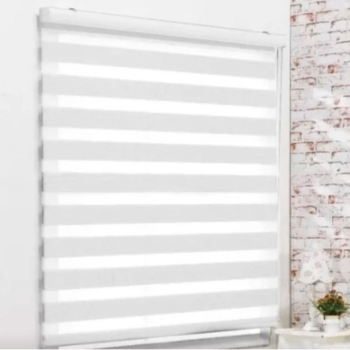 GENERICO - CORTINA ROLLER DUO DIA Y NOCHE COLOR BLANCO 80X200CM