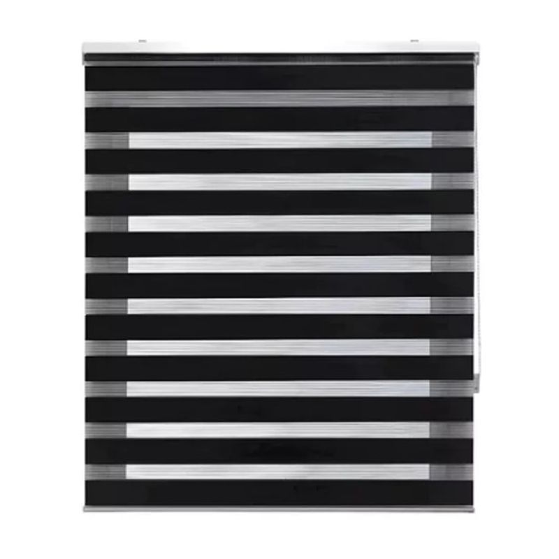 GENERICO - CORTINA ROLLER DUO DIA Y NOCHE COLOR NEGRO 80X200CM