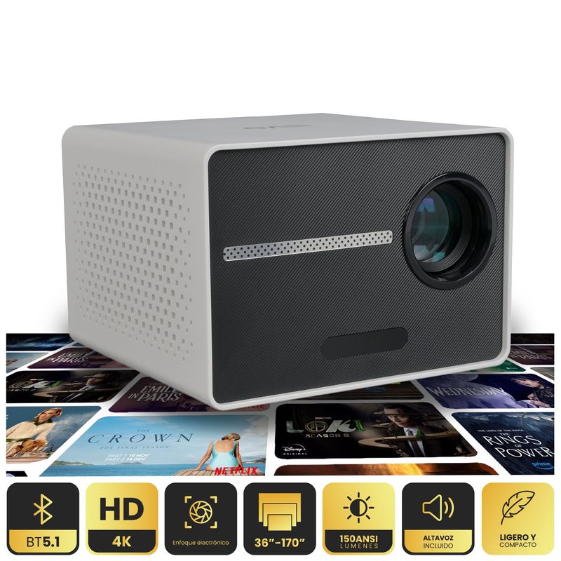 LEVO - Proyector Portatil Mini Halo 9000lm Bluetooth HD Levo