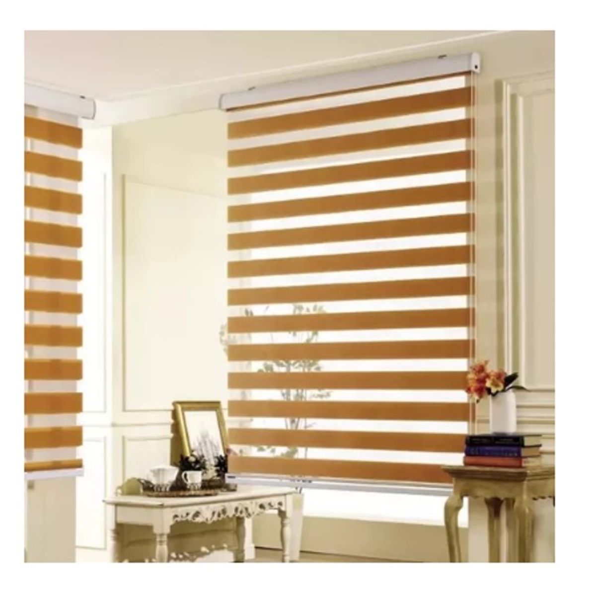 GENERICO - CORTINA ROLLER DUO DIA Y NOCHE COLOR CAFE 80X200CM