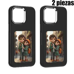 SHHORS - Carcasa para Apple iPhone 13 Pro Patrones DIY NFC 2 PCS Doble Negro
