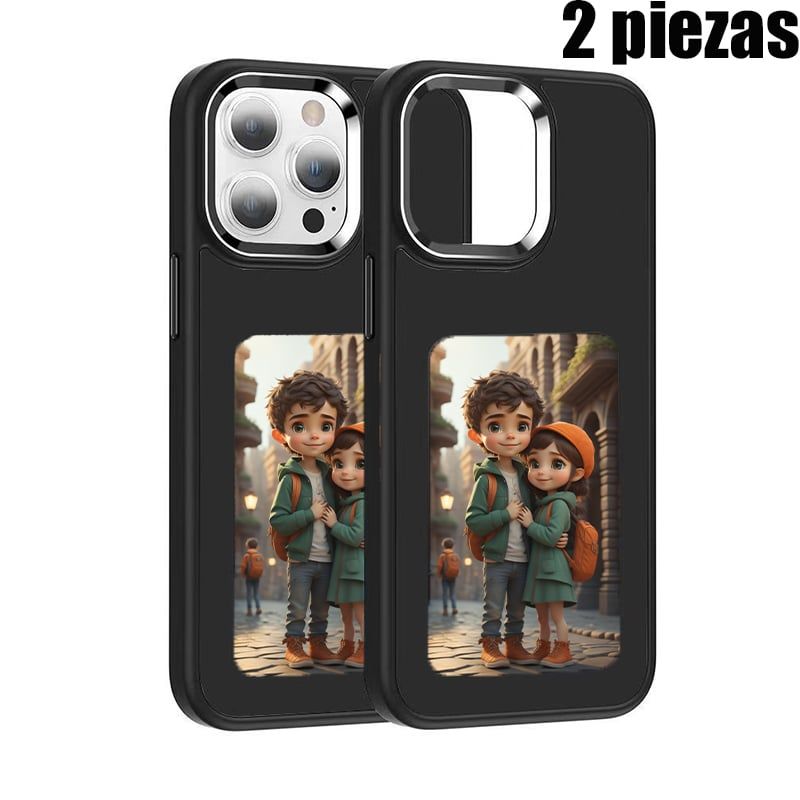SHHORS - Carcasa para Apple iPhone 14 Pro Patrones DIY NFC 2 PCS Doble Negro