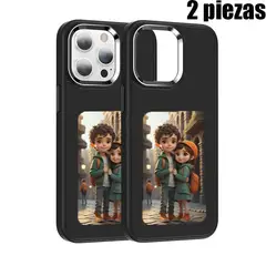 SHHORS - Carcasa para Apple iPhone 14 Pro Patrones DIY NFC 2 PCS Doble Negro
