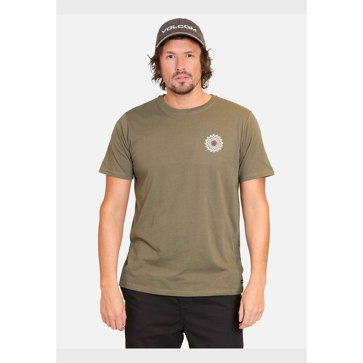 VOLCOM - Polera Manga Corta Rabbit Hole Verde Hombre Volcom