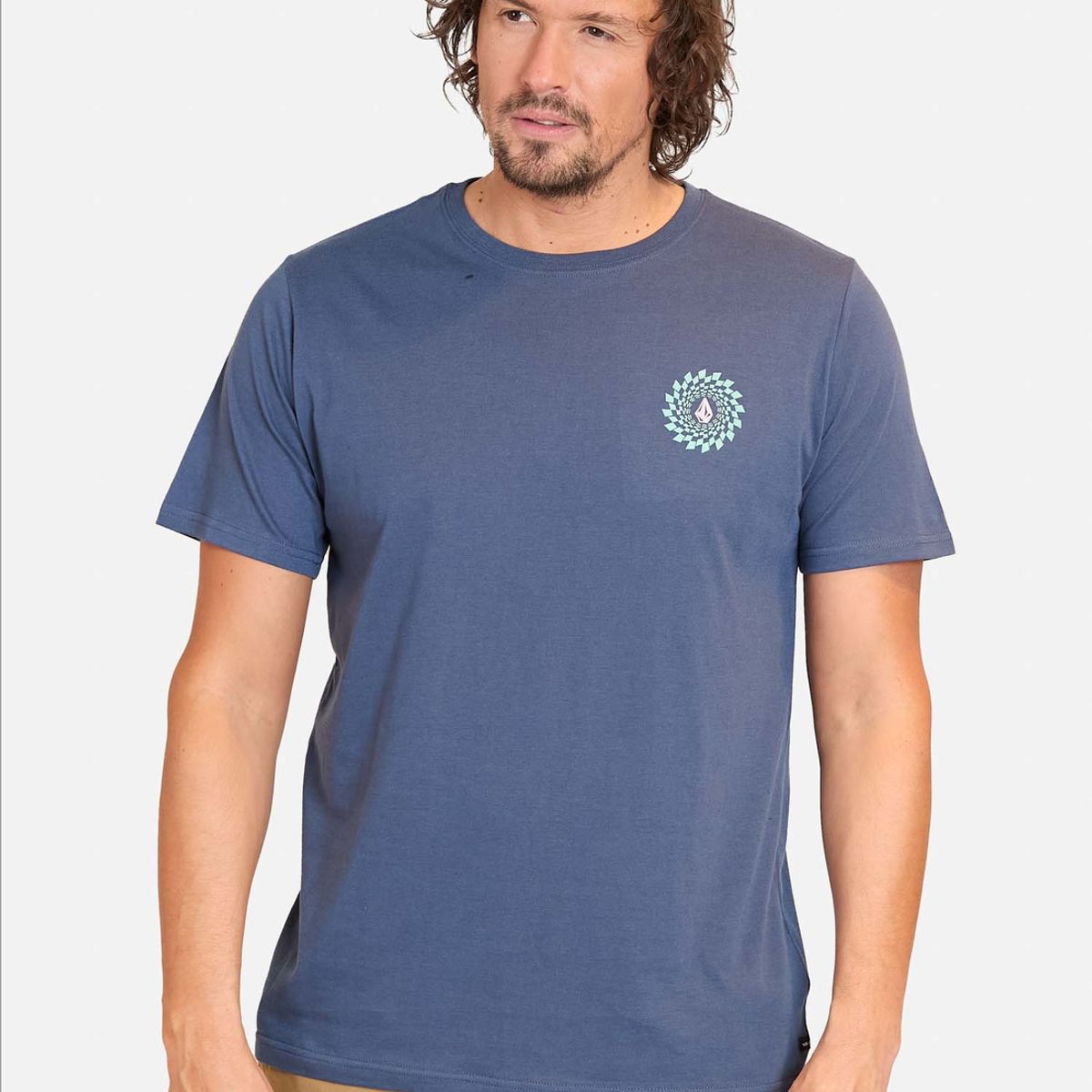 VOLCOM - Polera Manga Corta Rabbit Hole Azul Hombre Volcom