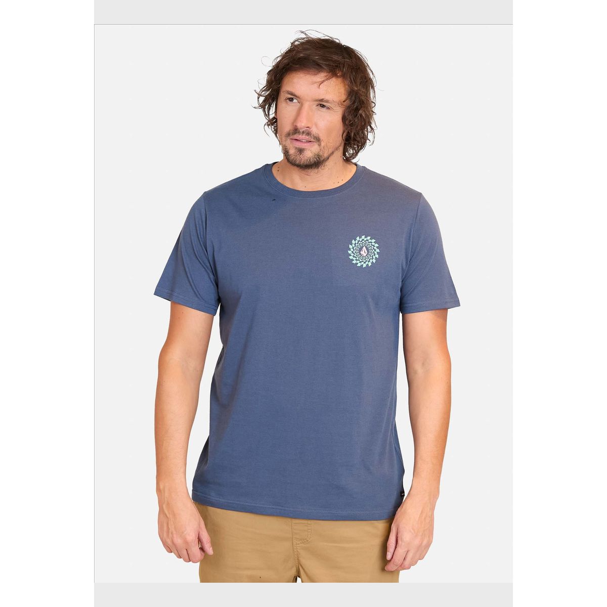 VOLCOM - Polera Manga Corta Rabbit Hole Azul Hombre Volcom