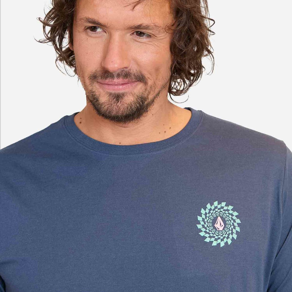 VOLCOM - Polera Manga Corta Rabbit Hole Azul Hombre Volcom