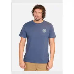 VOLCOM - Polera Manga Corta Rabbit Hole Azul Hombre