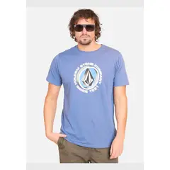 VOLCOM - Polera Manga Corta Faucet Azul Hombre
