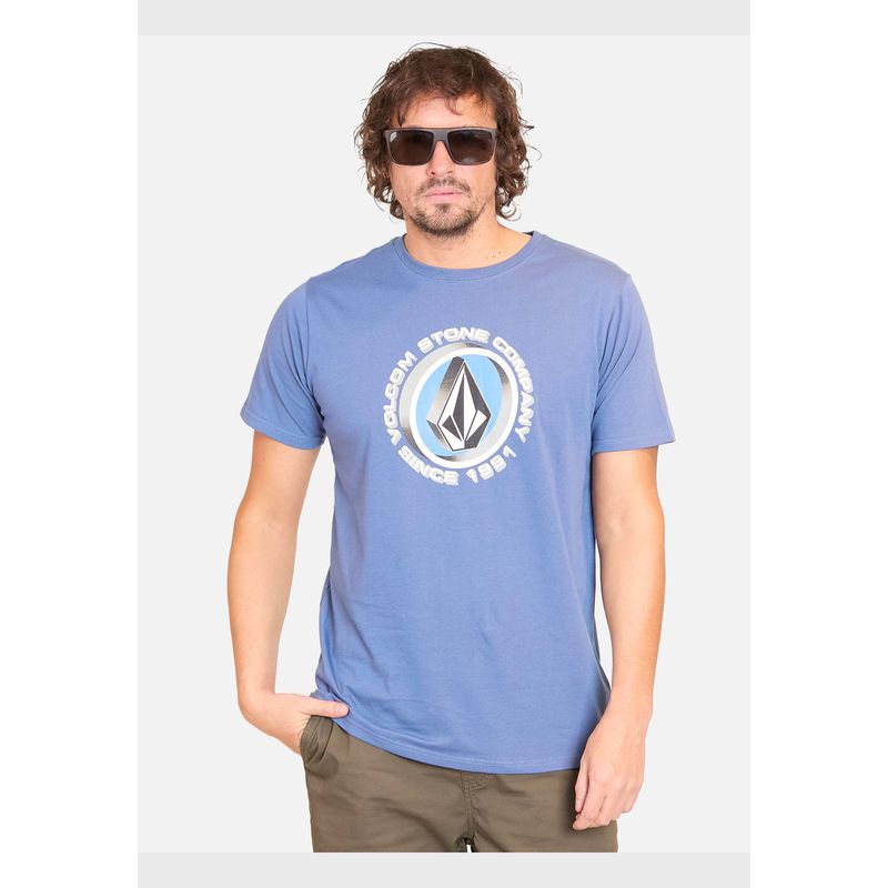 VOLCOM - Polera Manga Corta Faucet Azul Hombre Volcom