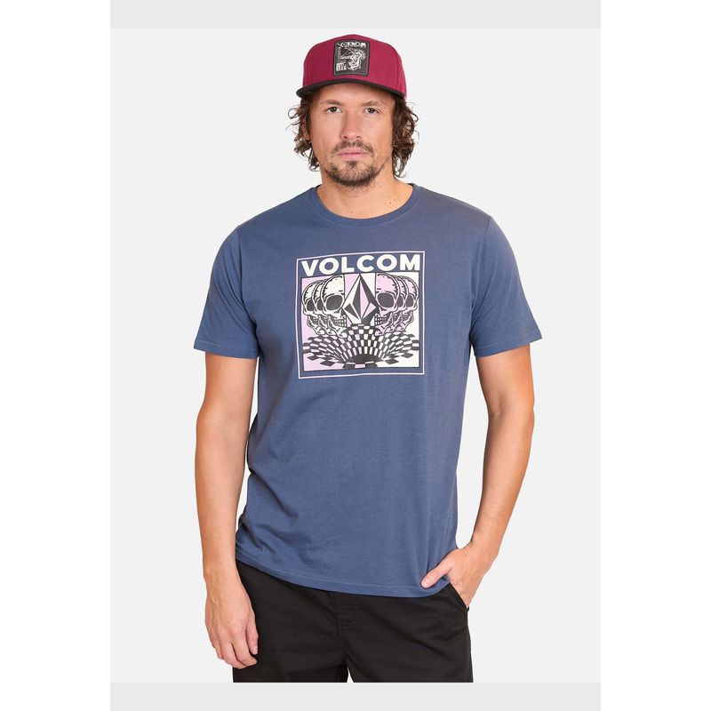 VOLCOM - Polera Manga Corta Duality Azul Hombre Volcom