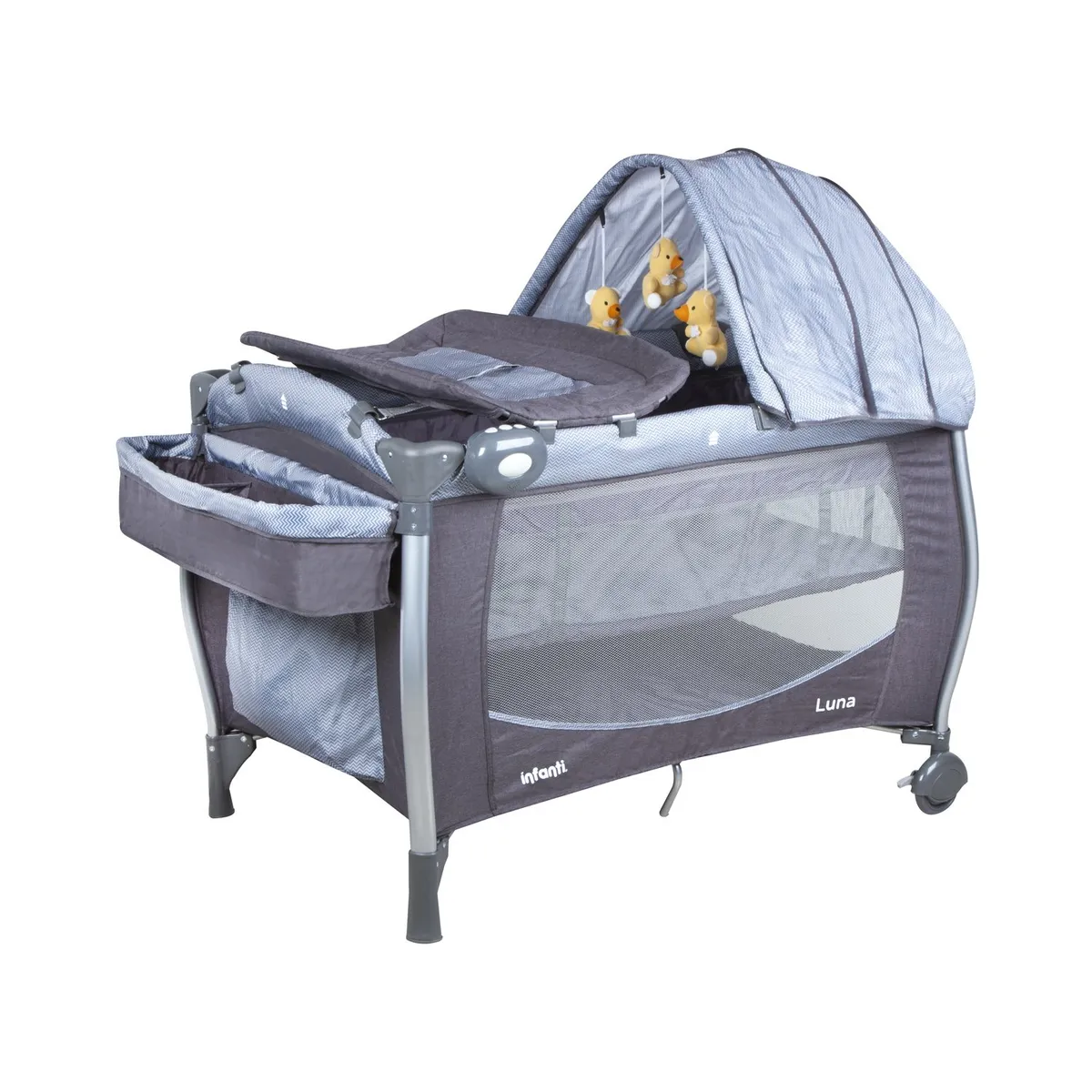 INFANTI - Cuna Playard Luna Grey Dots Infanti