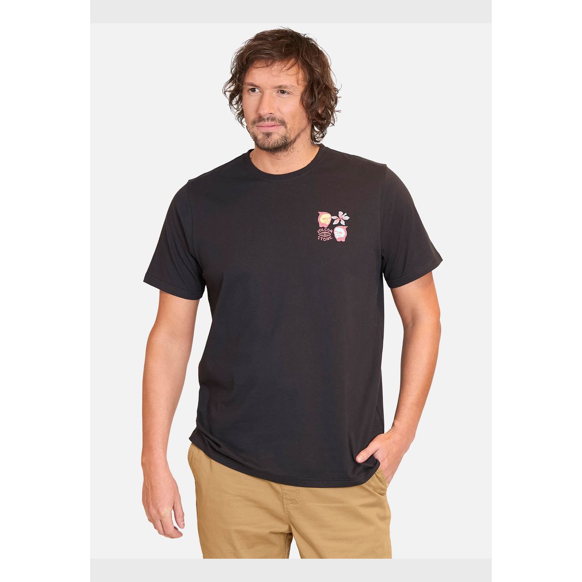 VOLCOM - Polera Manga Corta Flower Budz Negro Hombre Volcom