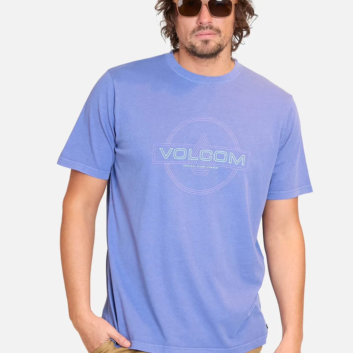 VOLCOM - Polera Manga Corta Line Service Morado Hombre Volcom