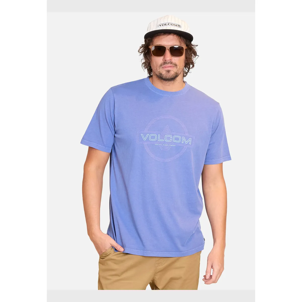 VOLCOM - Polera Manga Corta Line Service Morado Hombre Volcom
