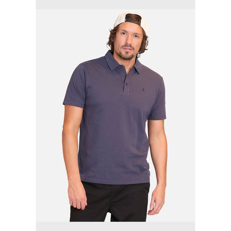 VOLCOM - Polera Manga Corta Wrecker Blk Polo Azul Hombre Volcom