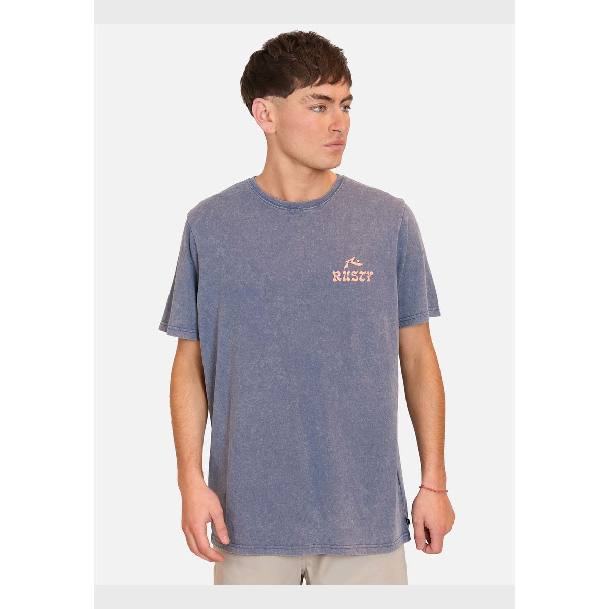 RUSTY - Polera Manga Corta Rusty Wave Tee Azul Hombre Rusty