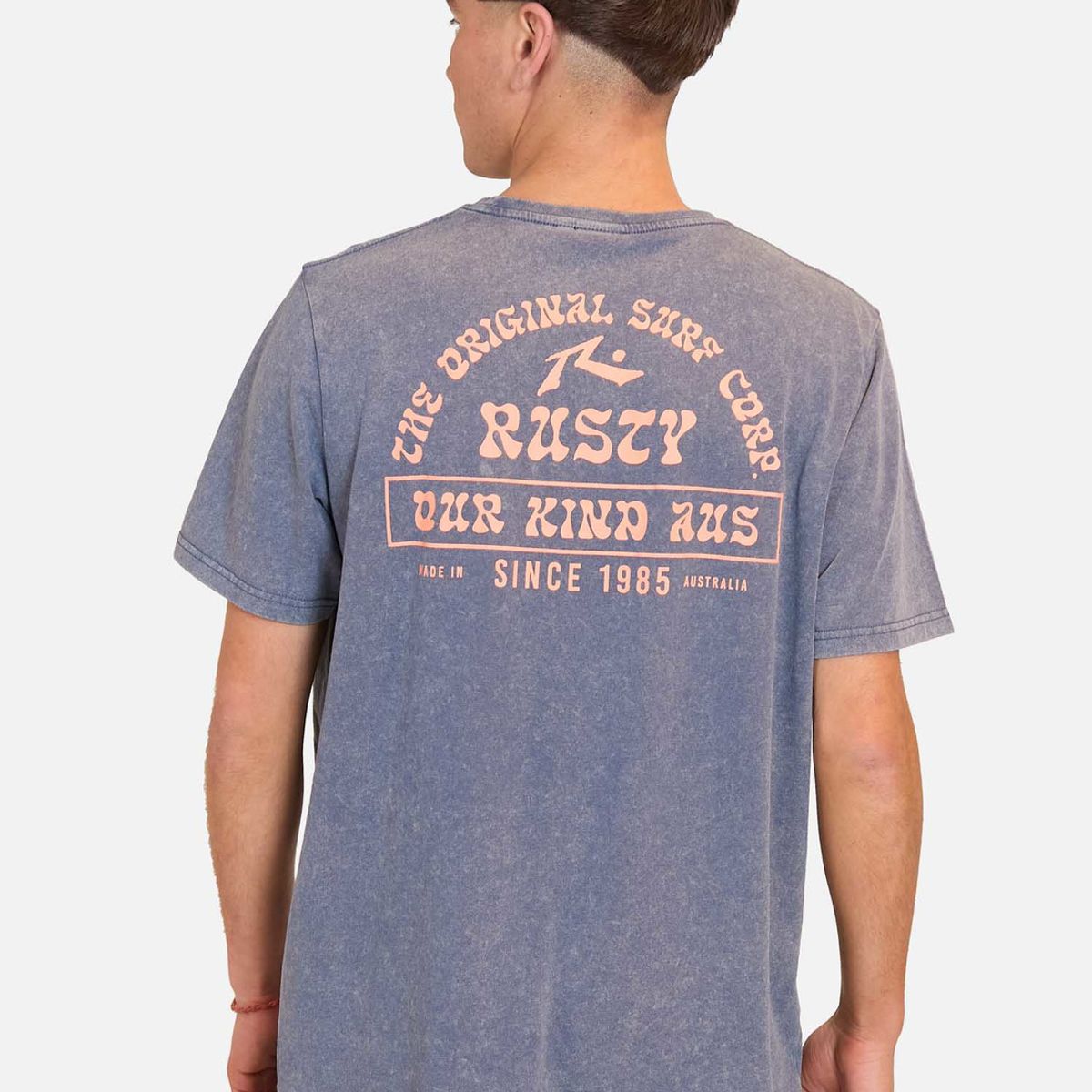 RUSTY - Polera Manga Corta Rusty Wave Tee Azul Hombre Rusty