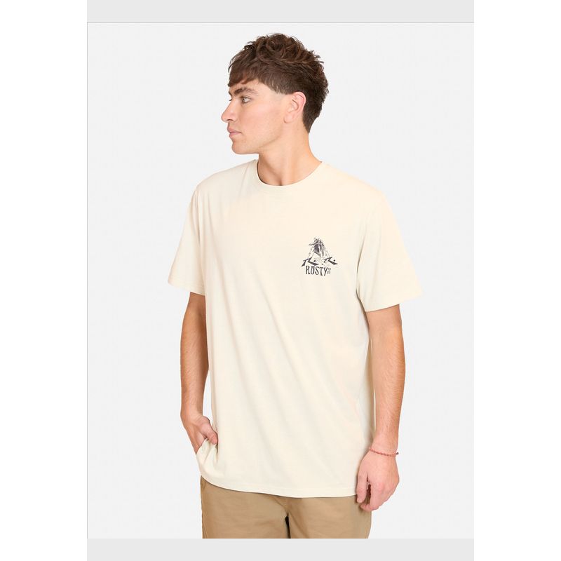 RUSTY - Polera Manga Corta Bruxarias Beige Hombre Rusty