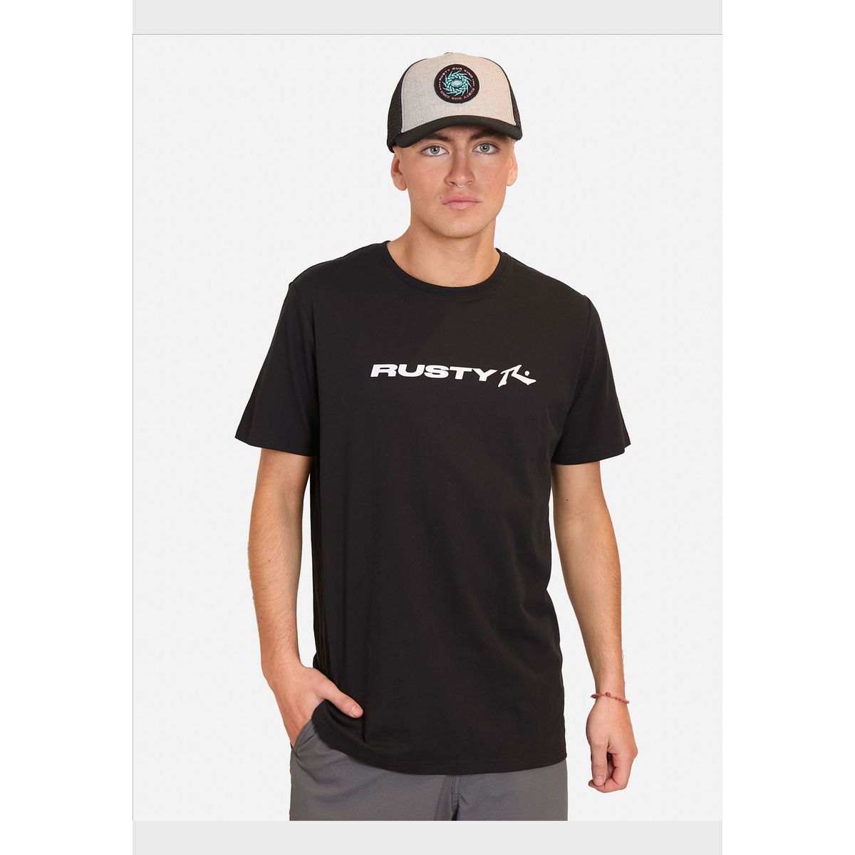 RUSTY - Polera Manga Corta Mi Rusty Negro Hombre Rusty