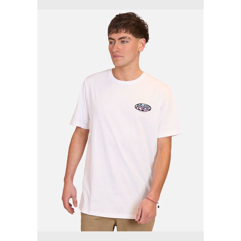 RUSTY - Polera Manga Corta World Tour Blanco Hombre Rusty