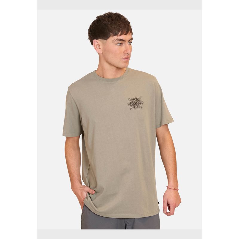 RUSTY - Polera Manga Corta Global Confussion Verde Hombre Rusty