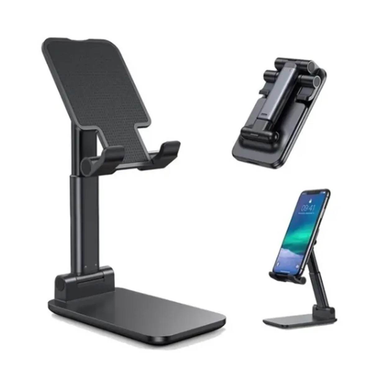 GENERICO - Soporte Plegable Para Celular Altura Ajustable De Escritorio Negro