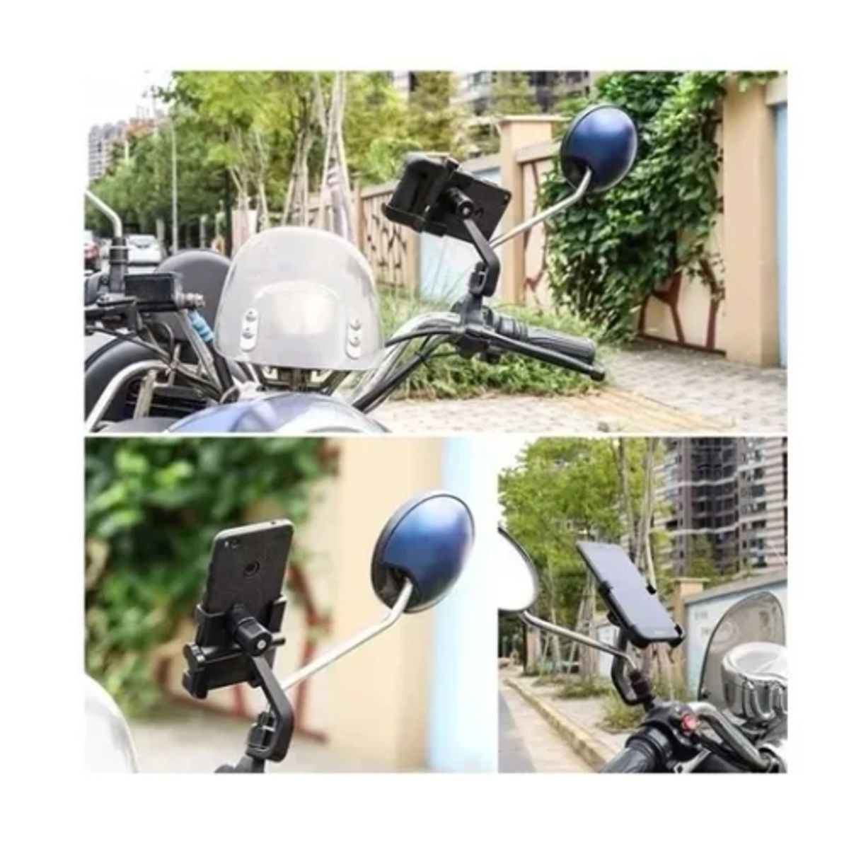 GENERICO - Soporte Metálico De Celular Para Moto Retrovisor