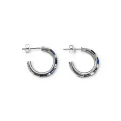 ANDREA COGGIOLA JOYAS - Aros Argolla Cebra Lapislázuli Plata Fina 925