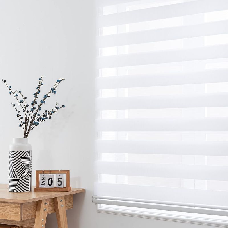 GENERICO - CORTINA ROLLER DUO DIA Y NOCHE COLOR BLANCO 100X200CM