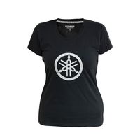 Polera De Mujer Manga Corta Diapasón Negro