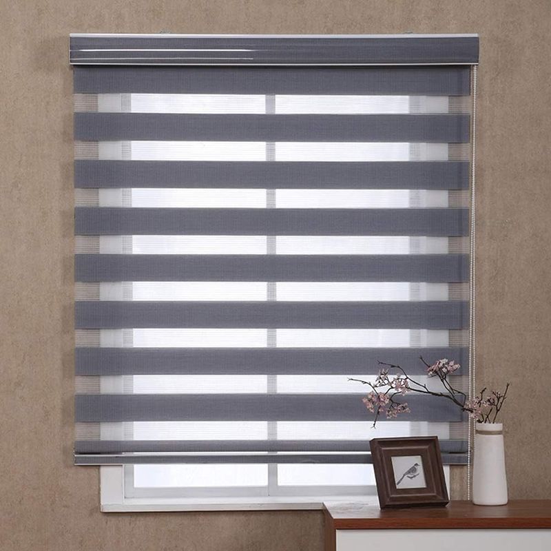 GENERICO - CORTINA ROLLER DUO DIA Y NOCHE COLOR GRIS 100X200CM