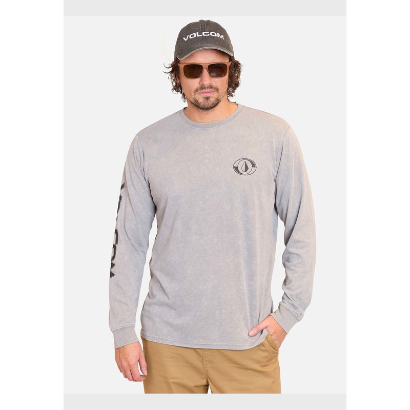 VOLCOM - Polera Manga Larga Divided Tech Gris Hombre Volcom
