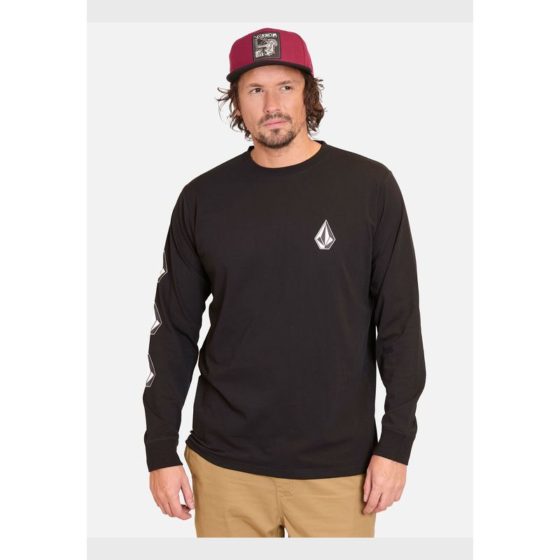 VOLCOM - Polera Manga Larga Classic Diamond Negro Hombre Volcom