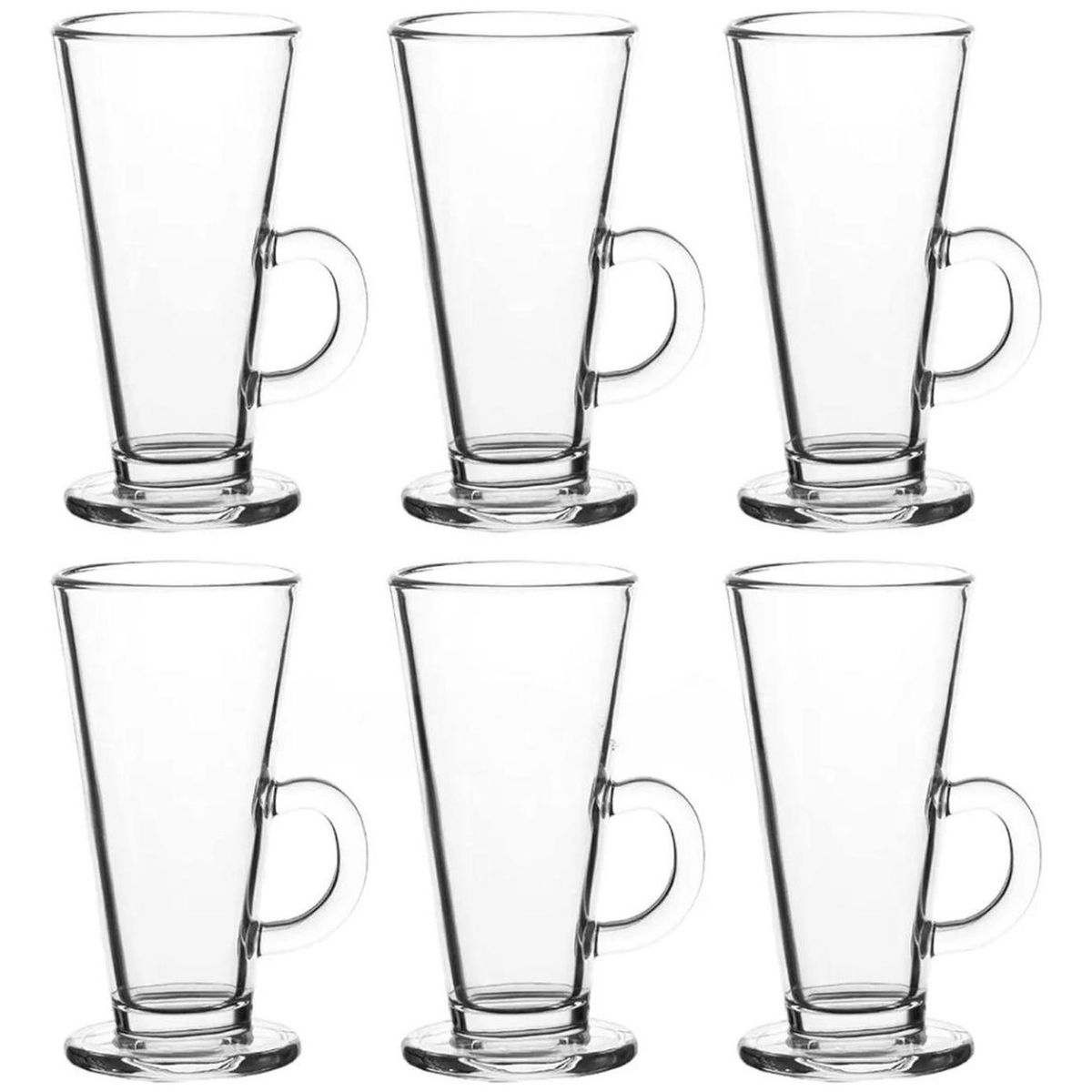 IMPORTCLICK - Set 6 Tazas Café Cappuccino Vidrio 260 ML IMPORTCLICK