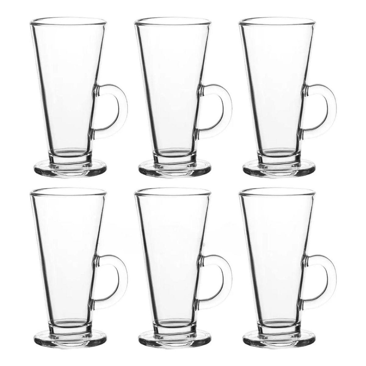 IMPORTCLICK - Set 6 Tazas Café Cappuccino Vidrio 260 ML IMPORTCLICK