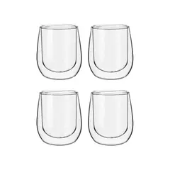 IMPORTCLICK - Set 4 Tazas MUG Café Expreso Doble Pared Vidrio 80 ML