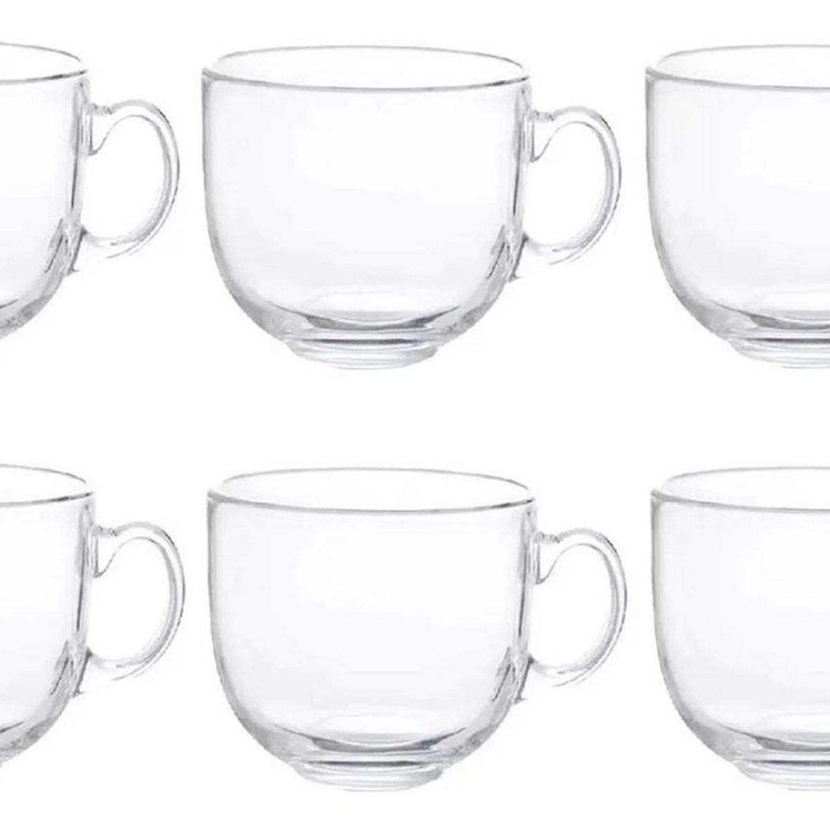 IMPORTCLICK - Set 6 Tazas Café Té Sin Plomo Vidrio Templado 450 ML IMPORTCLICK